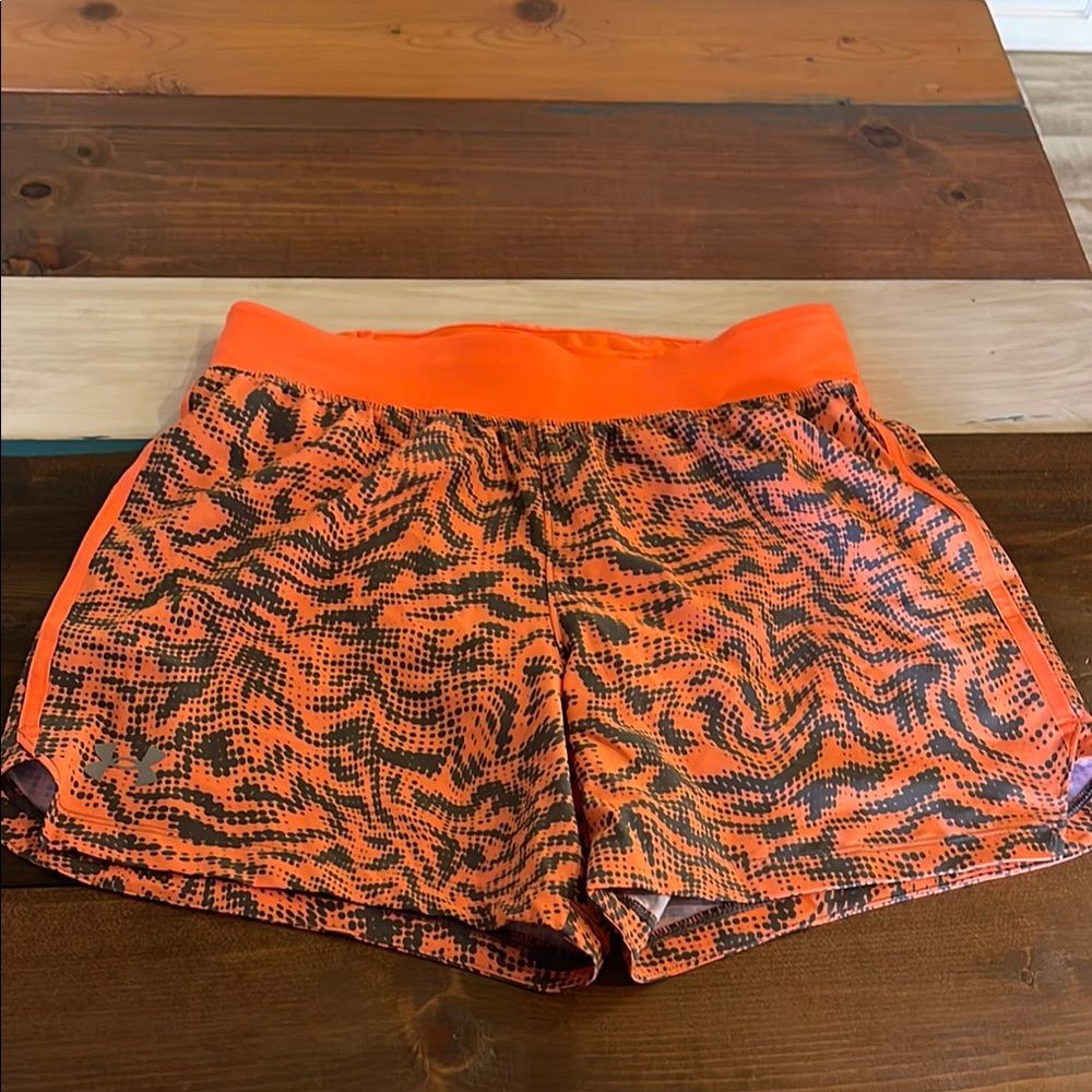 Under Armour Men's Orange Patterned Athletic Shorts